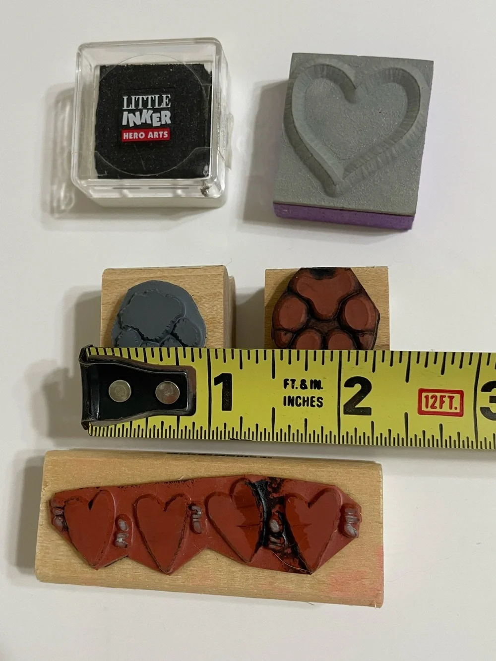 Set /4 Rubber Stamps and 1 small ink pad Scrapbooking Greeting Card Supplies